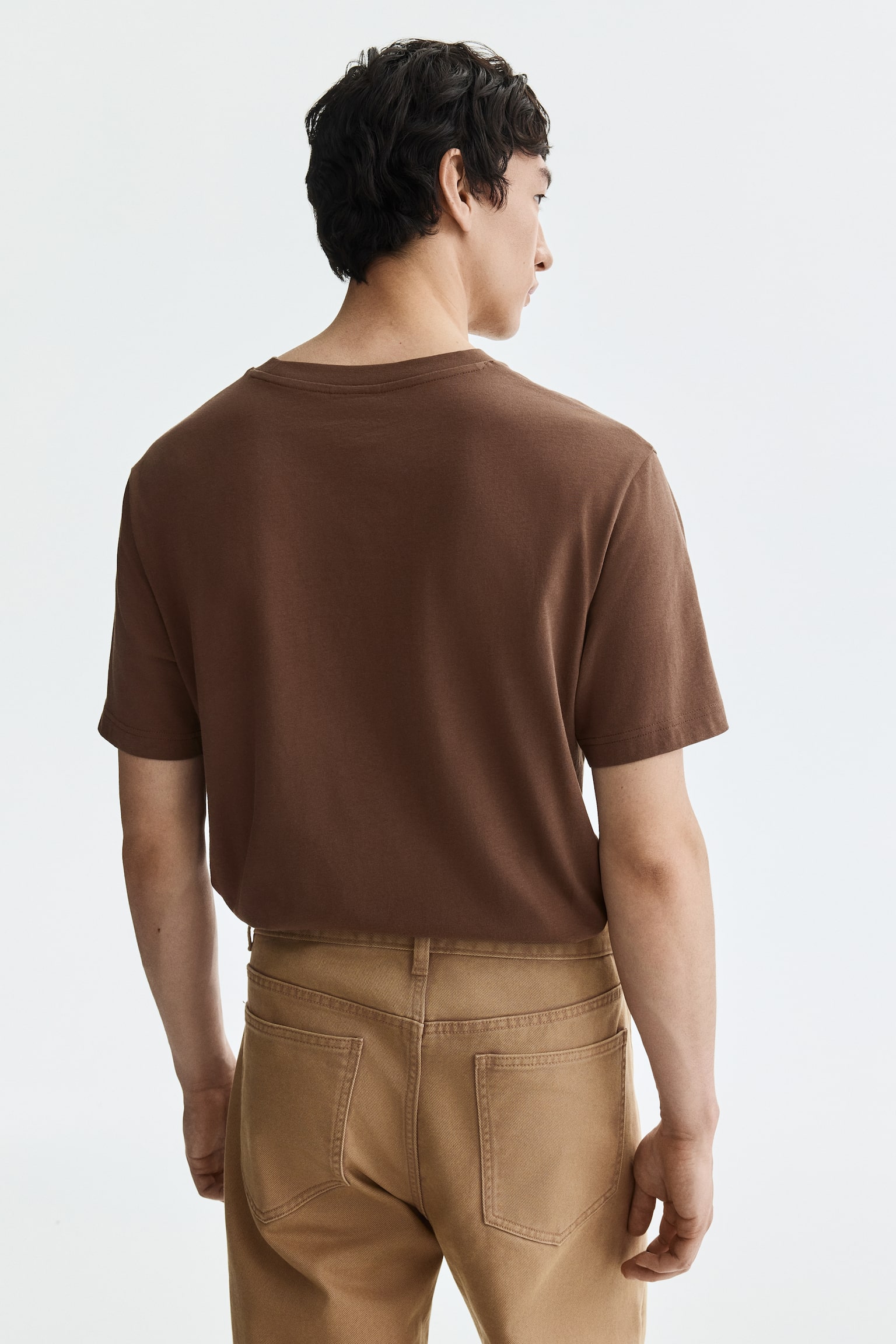 Set de 5 tricouri Regular Fit - Maro/Verde-albăstrui/bleu/Alb/Negru/Mov/roz/Negru/bej/alb/Gri-închis/verde-pădure/roz/Verde/bej/Portocaliu/bej/Verde-albăstrui/maro/Alb/bej/gri/Alb/bej/galben - 5