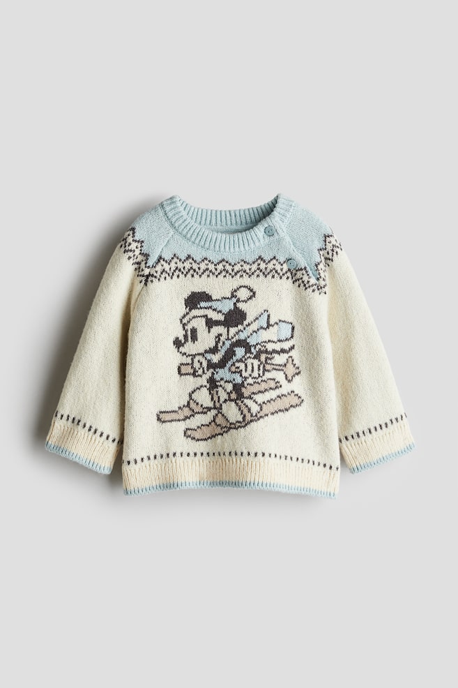 Jacquard-knit jumper - Light yellow/Mickey Mouse - 1