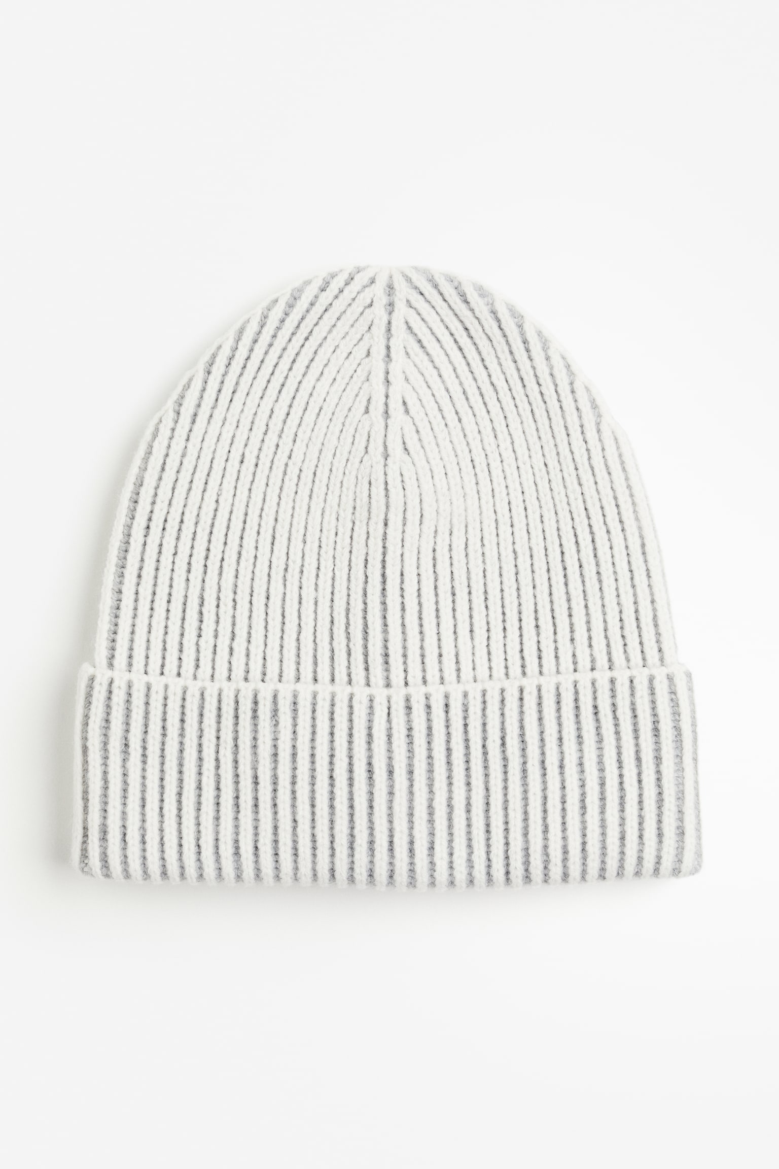 Rib Knit Beanie - Light grey - 1