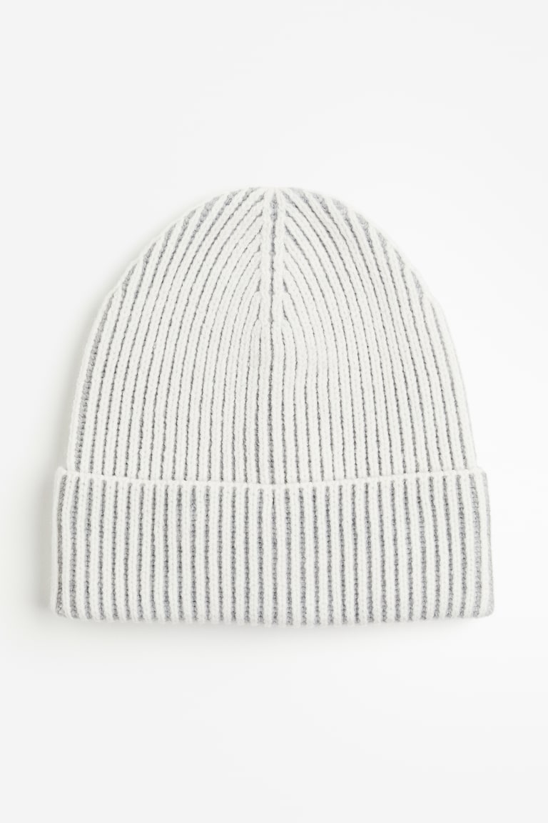 Rib-knit beanie Light grey Ladies H&M IE