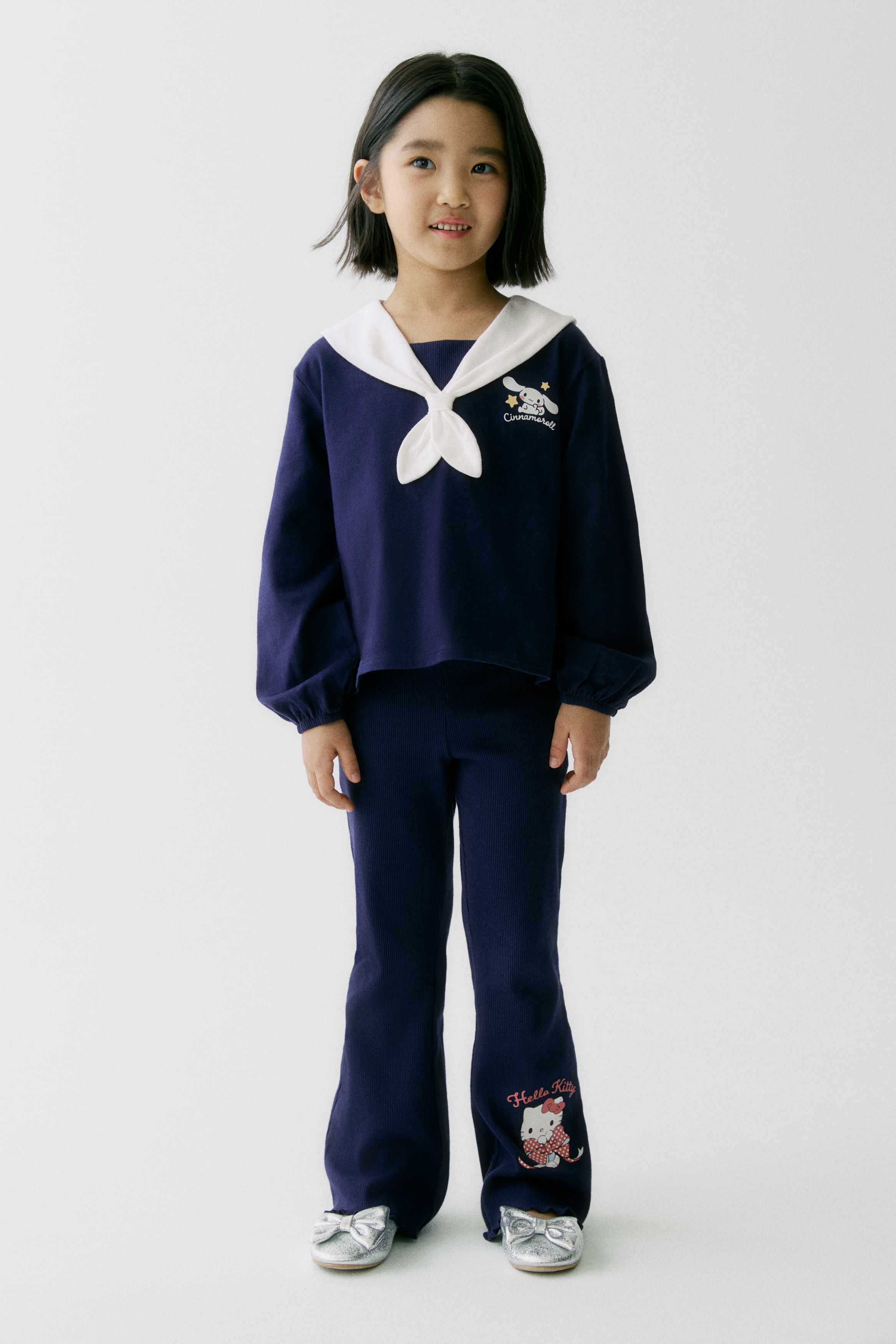 Quần legging ống loe in hình - Màu xanh tím than/Hello Kitty/Màu đen/Cinnamoroll