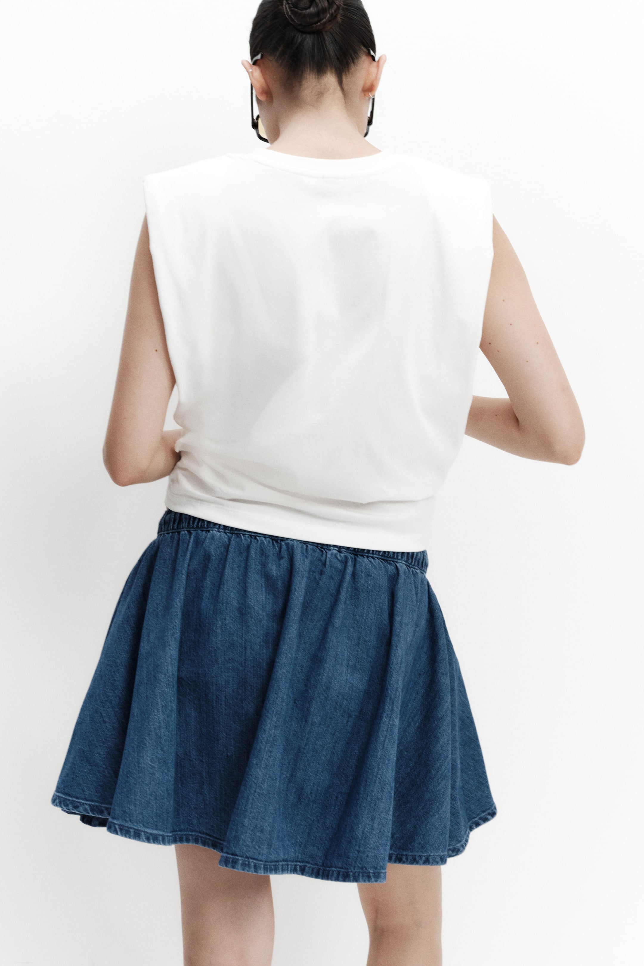 Jupe-short évasée MAMA en coton mélangé