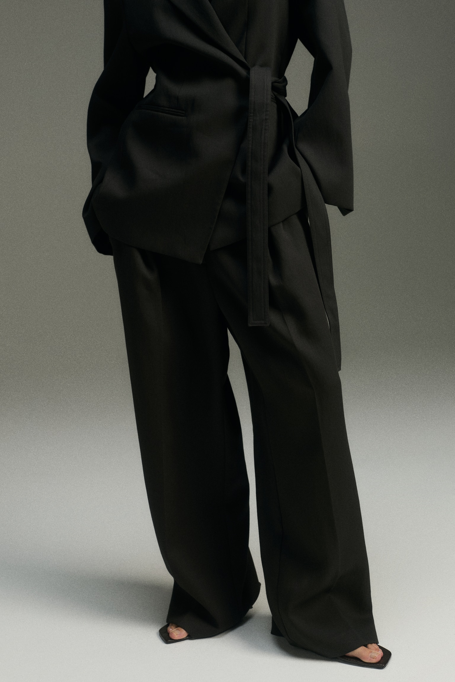 Женские брюки H&M Wide-Leg Dress Pants, цвет: Тёмный коричневый — фото 6