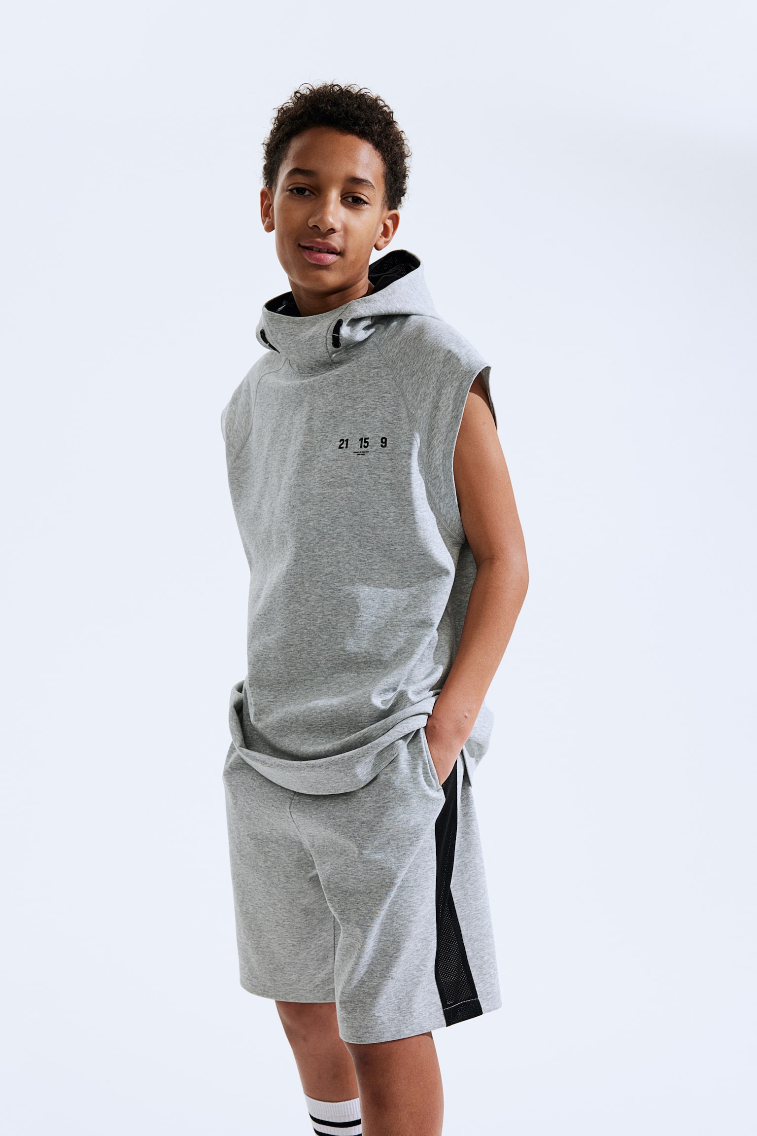 2-piece jersey sports set - Light grey marl - 7