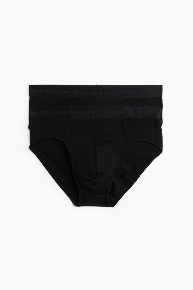 Slipy Lycra 2 pak Czarny ON H M PL slipy-lycra-2-pak-czarny-on-h-m-pl