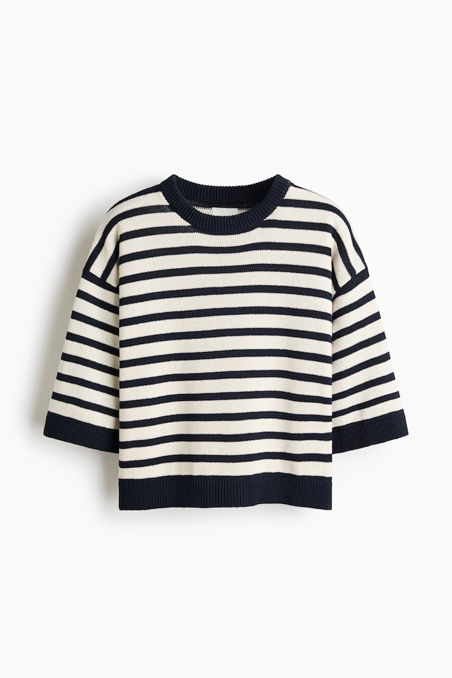 Knit T-Shirt - Navy blue/striped/Cream/striped/Pink/striped/Navy blue/striped/Red - 1