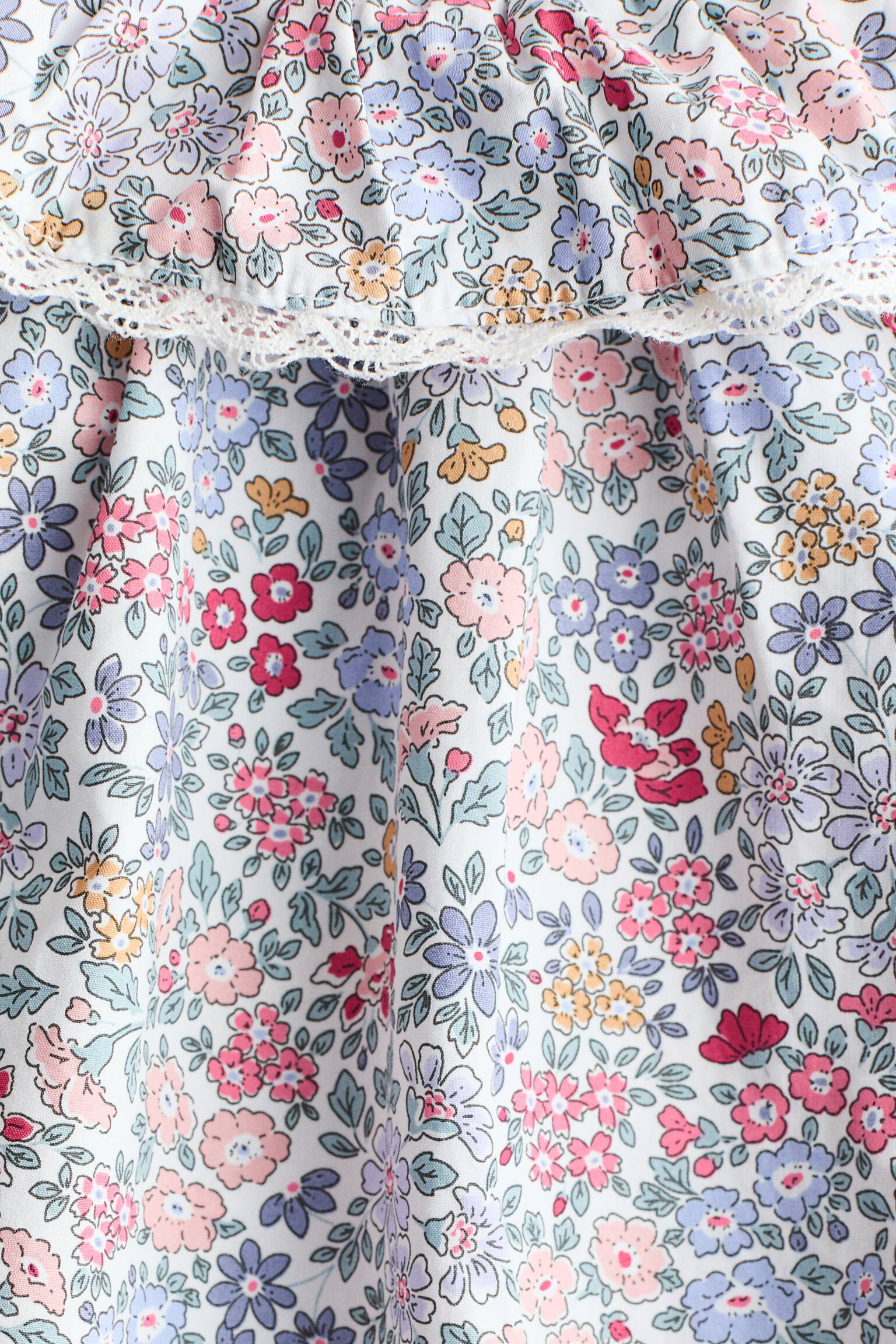 Cotton Romper Suit - Light purple/floral - 2