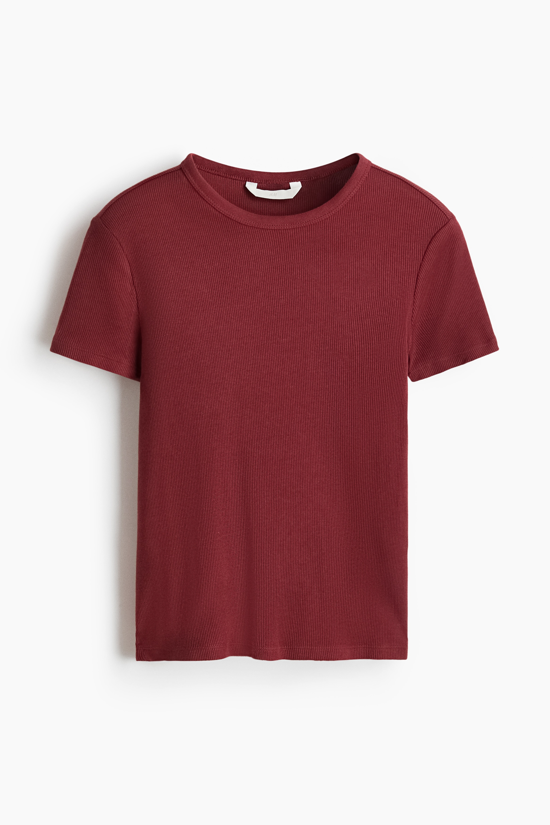 Ribbed T-shirt - Dark red/Dark mole/Dark grey/Black/Blue/Light yellow/White/Light beige/Light blue-grey/Dark khaki green/Pink/White/Striped/Light beige/Dark brown