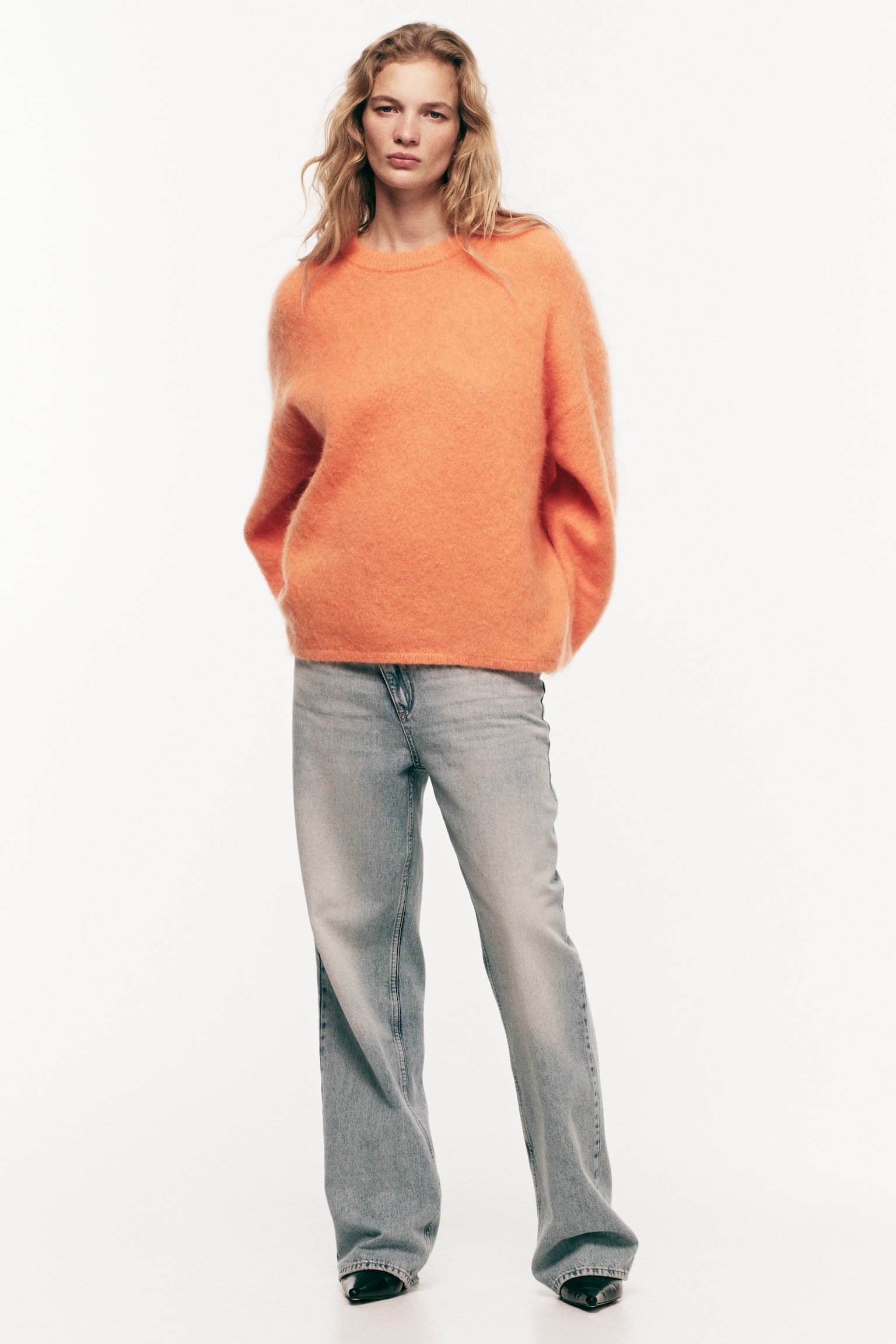 Oversized mohair-blend jumper - Bright orange/Burnt orange/Green/Dark beige/Mustard yellow/Black/Dark grey/Light grey/Dark brown - 5