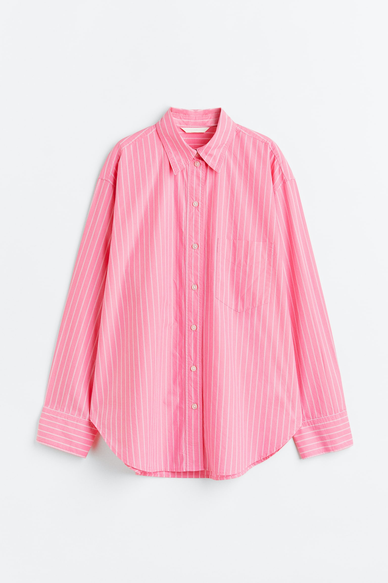 Cotton Poplin Shirt - Pink/Stripe/White/Orange/Blue - 1