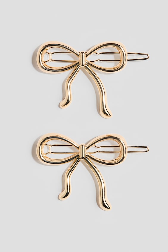 Аксессуары для волос H&M 2-Pack Hair Clips, цвет: Золотой