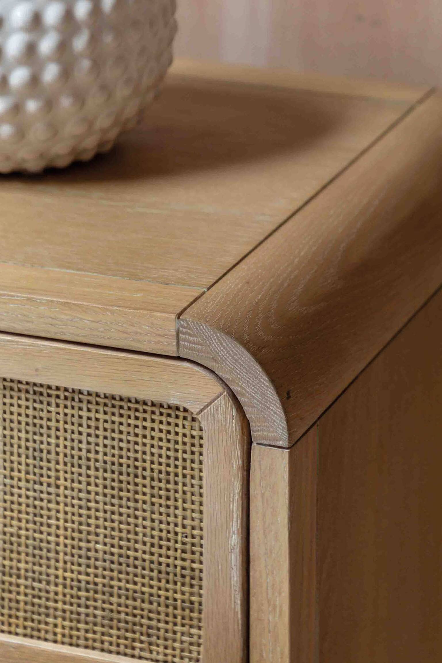 Wooden Rattan 3 Drawer Chest - Natural - 7