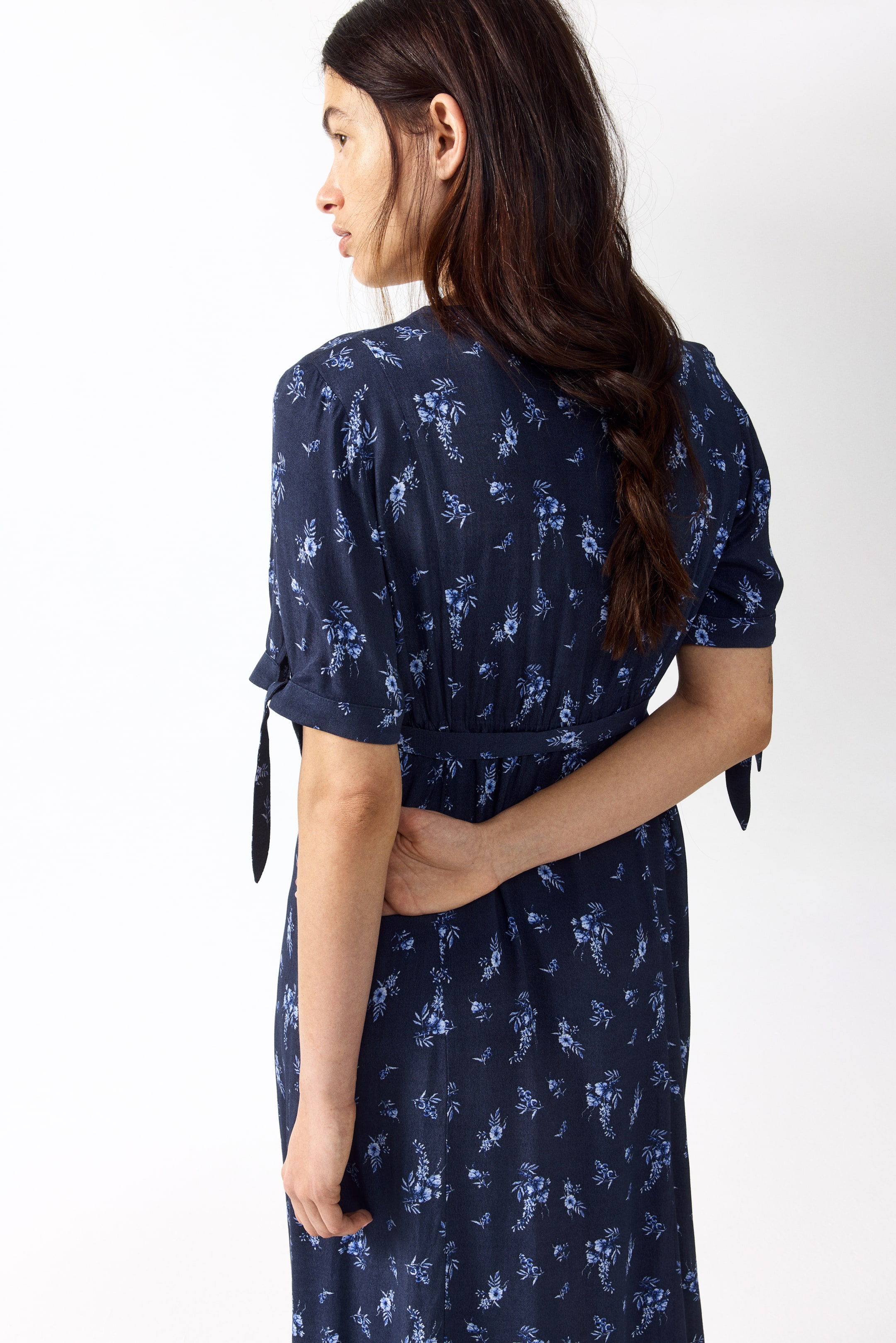 MAMA Tie-Belt Viscose Dress