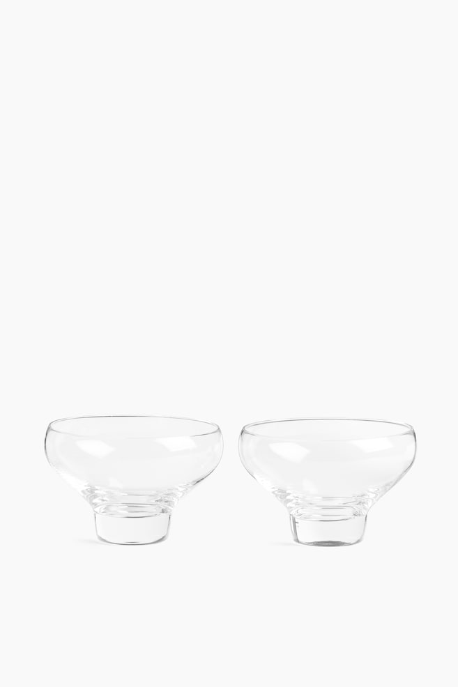 2er-Pack Mundgeblasene Glasschalen - Transparent/Braun - 1
