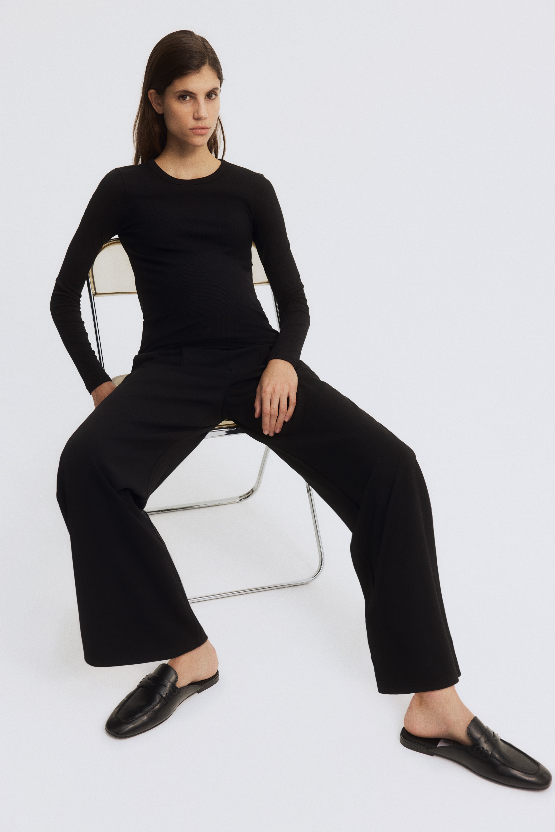 Women's Black MAMA Wide trousers | H&M US