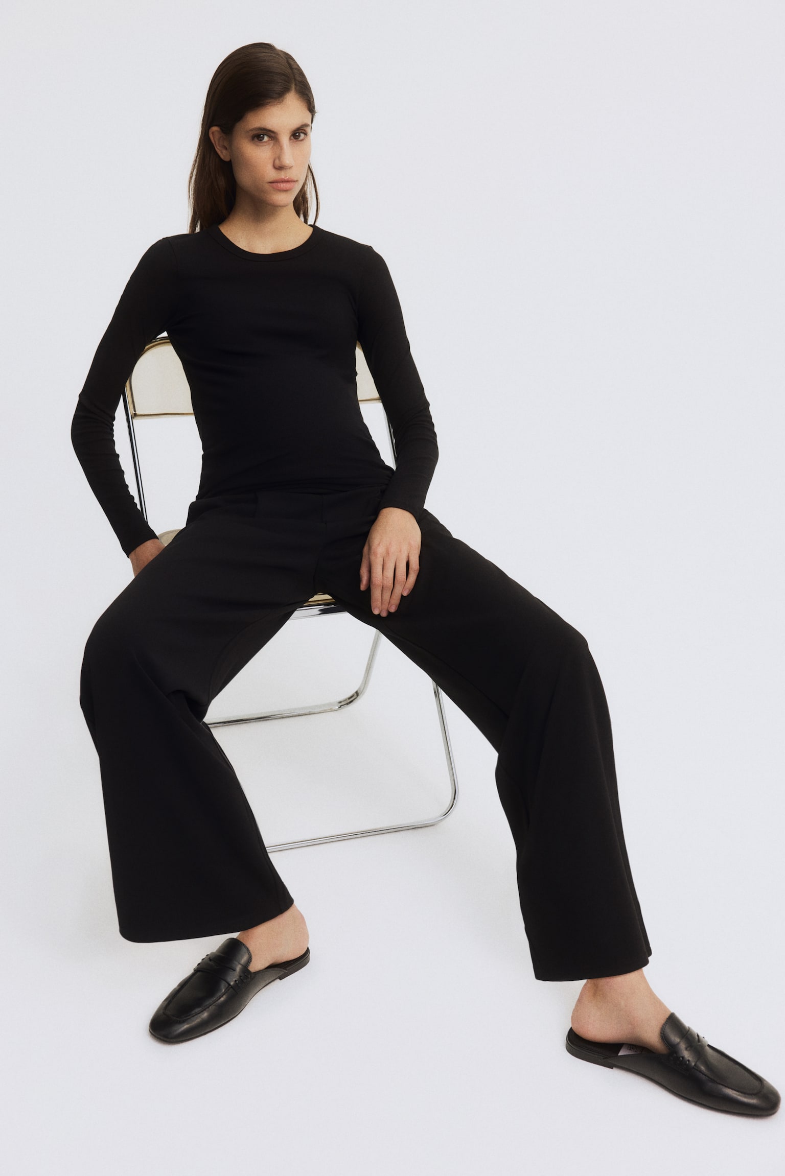 MAMA Παντελόνα - Μαύρο/Σκούρο καφέ - 3