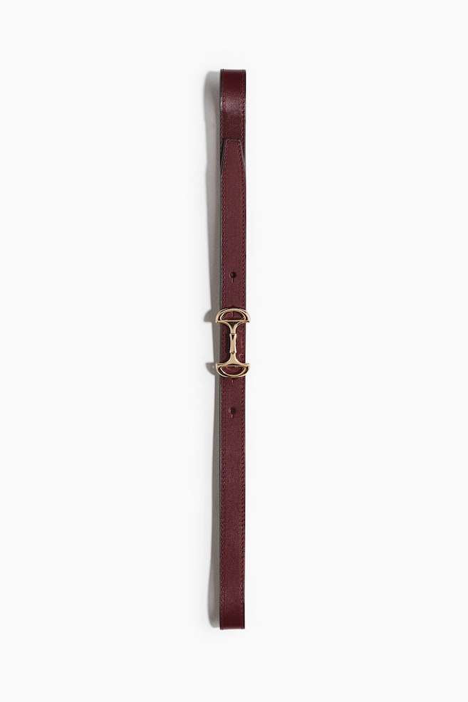 Leather belt - Burgundy - 1