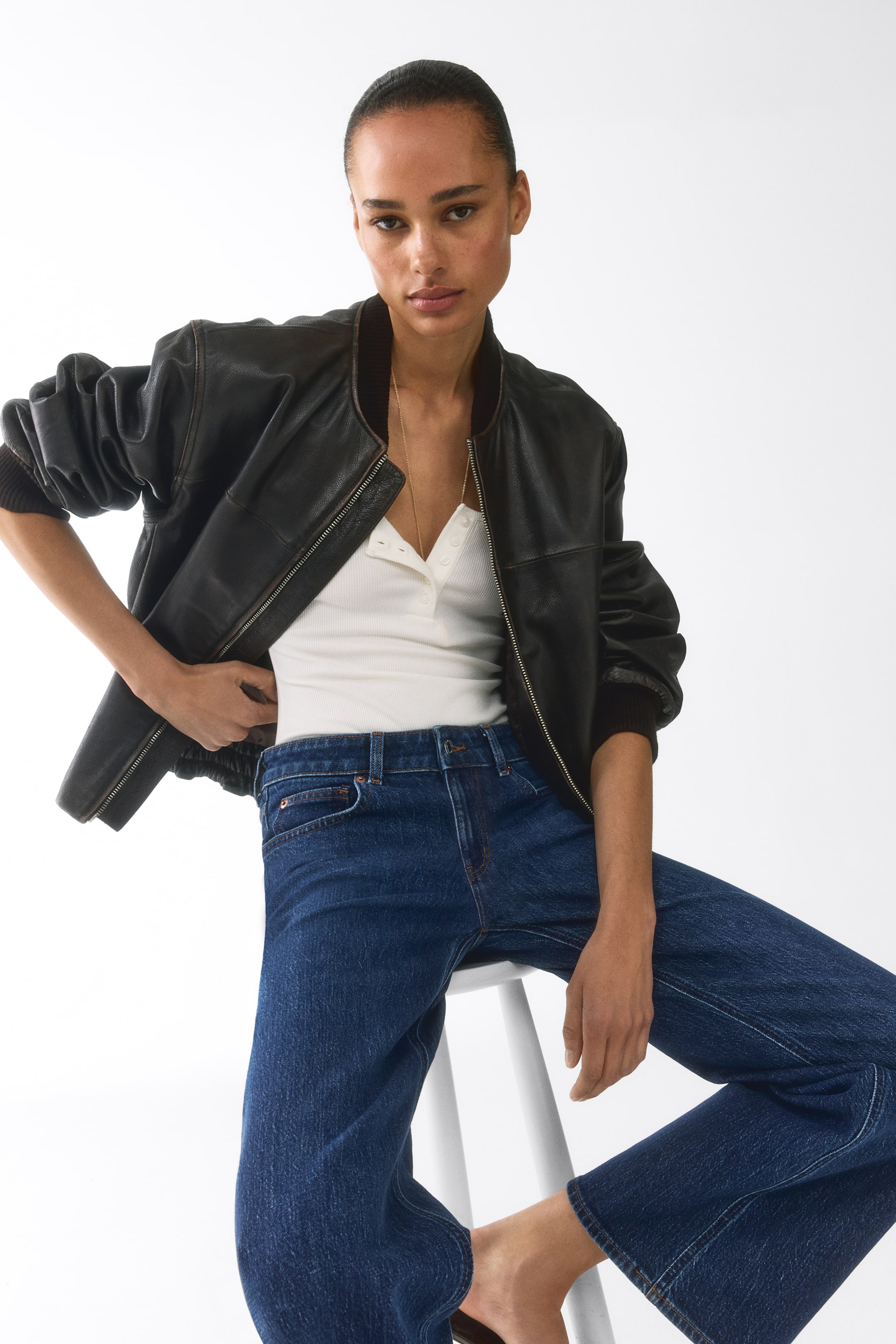Grotere afbeelding bekijken: Wide High Waist Jeans - Marinedenimblauw - DAMES | H&M NL 1