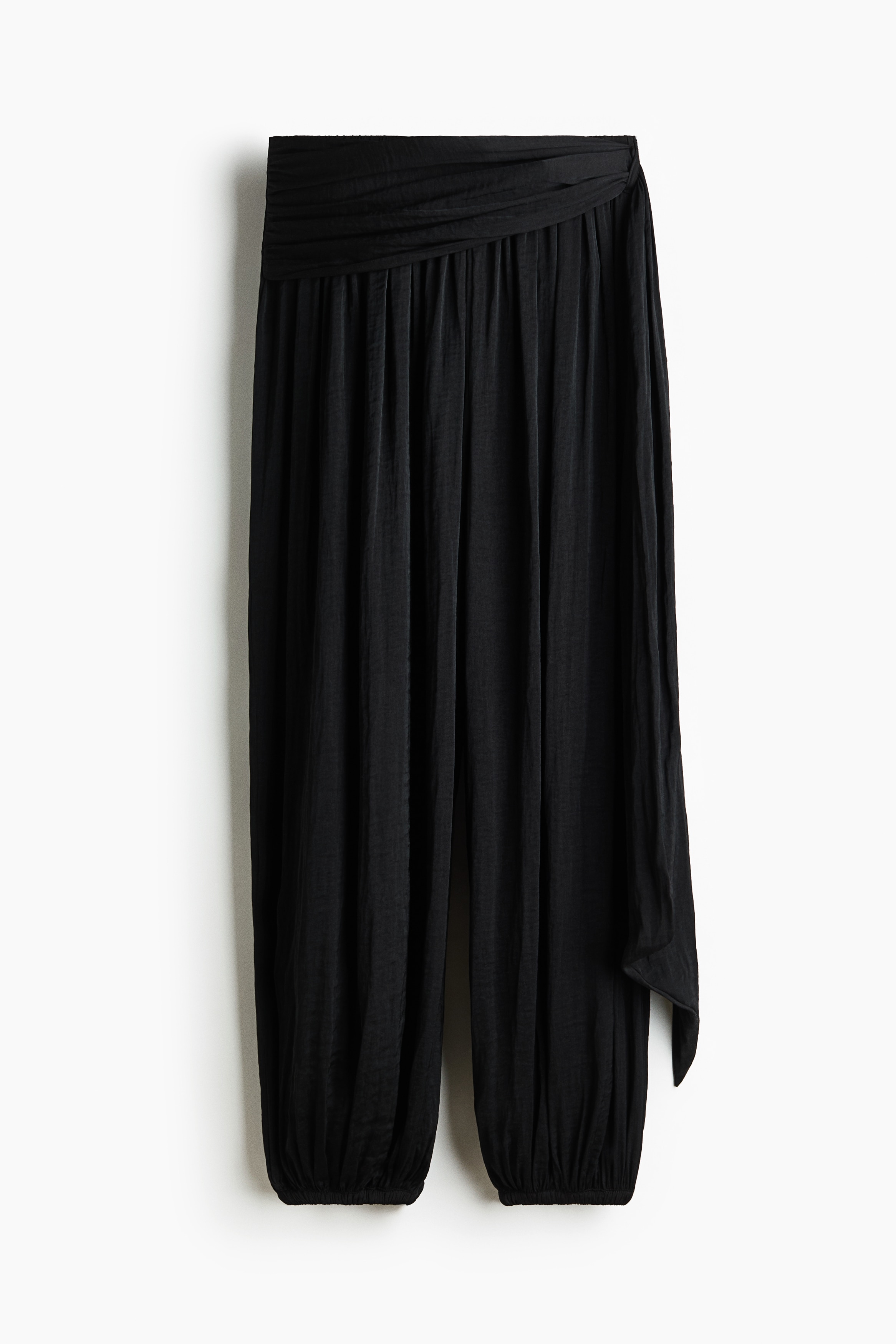 Pantaloni a palloncino con pannello drappeggiato - Nero/Marrone scuro