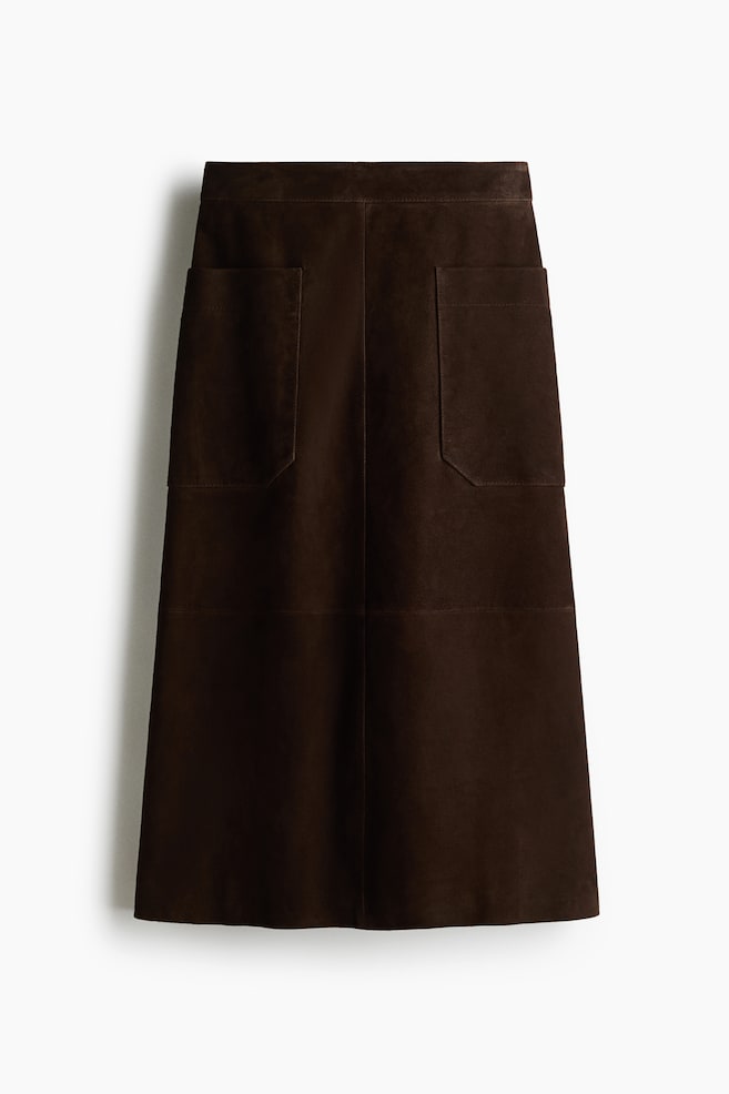 Suede skirt - Dark brown - 1