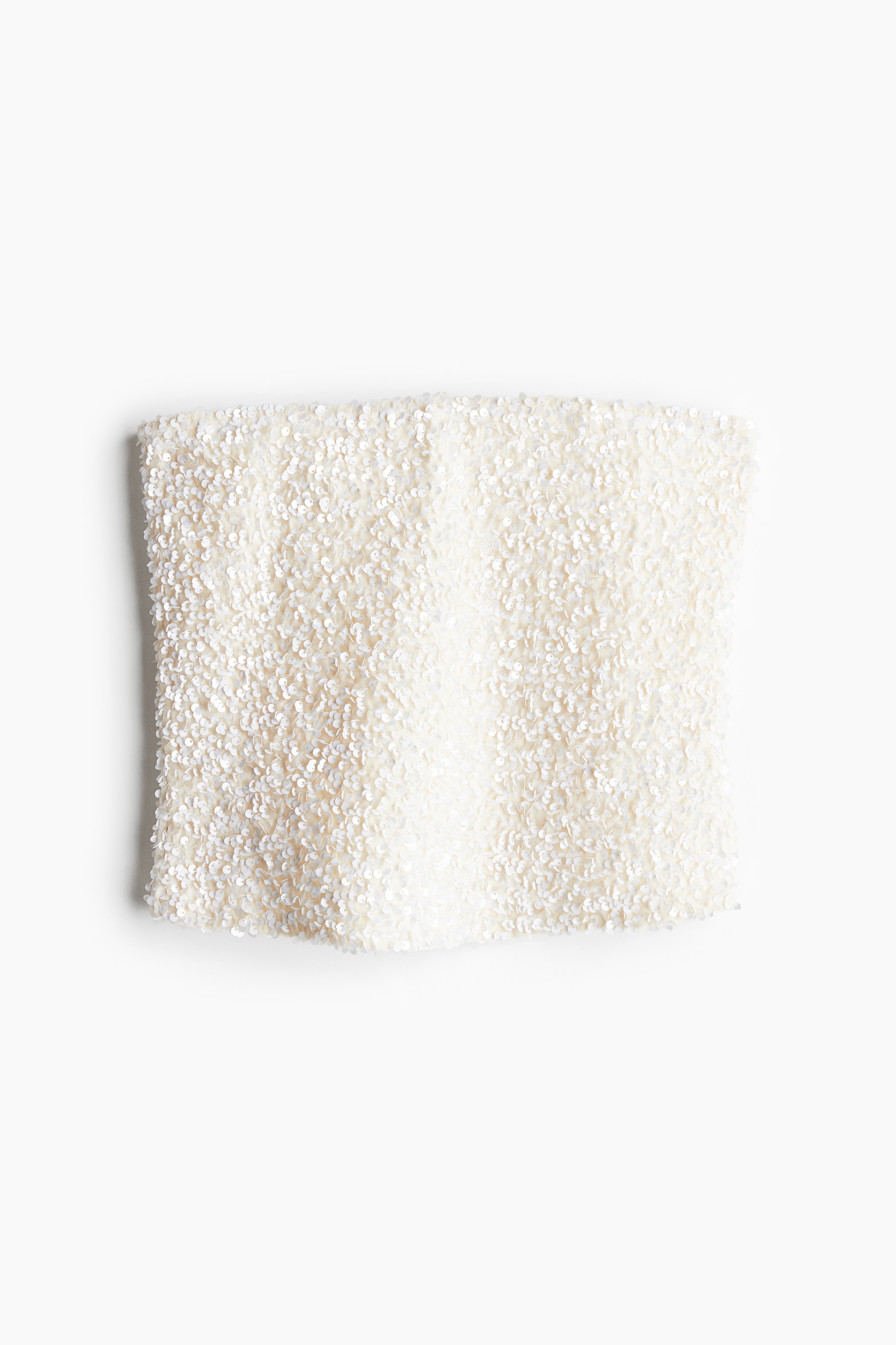 Ladies - White Sequined bandeau top - Size: XXL  - H&M