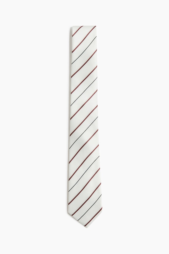 Satin tie - White/Brown striped/Light beige/Floral/Navy blue/Patterned/Black/Navy blue/Red/Dark blue/Striped - 1
