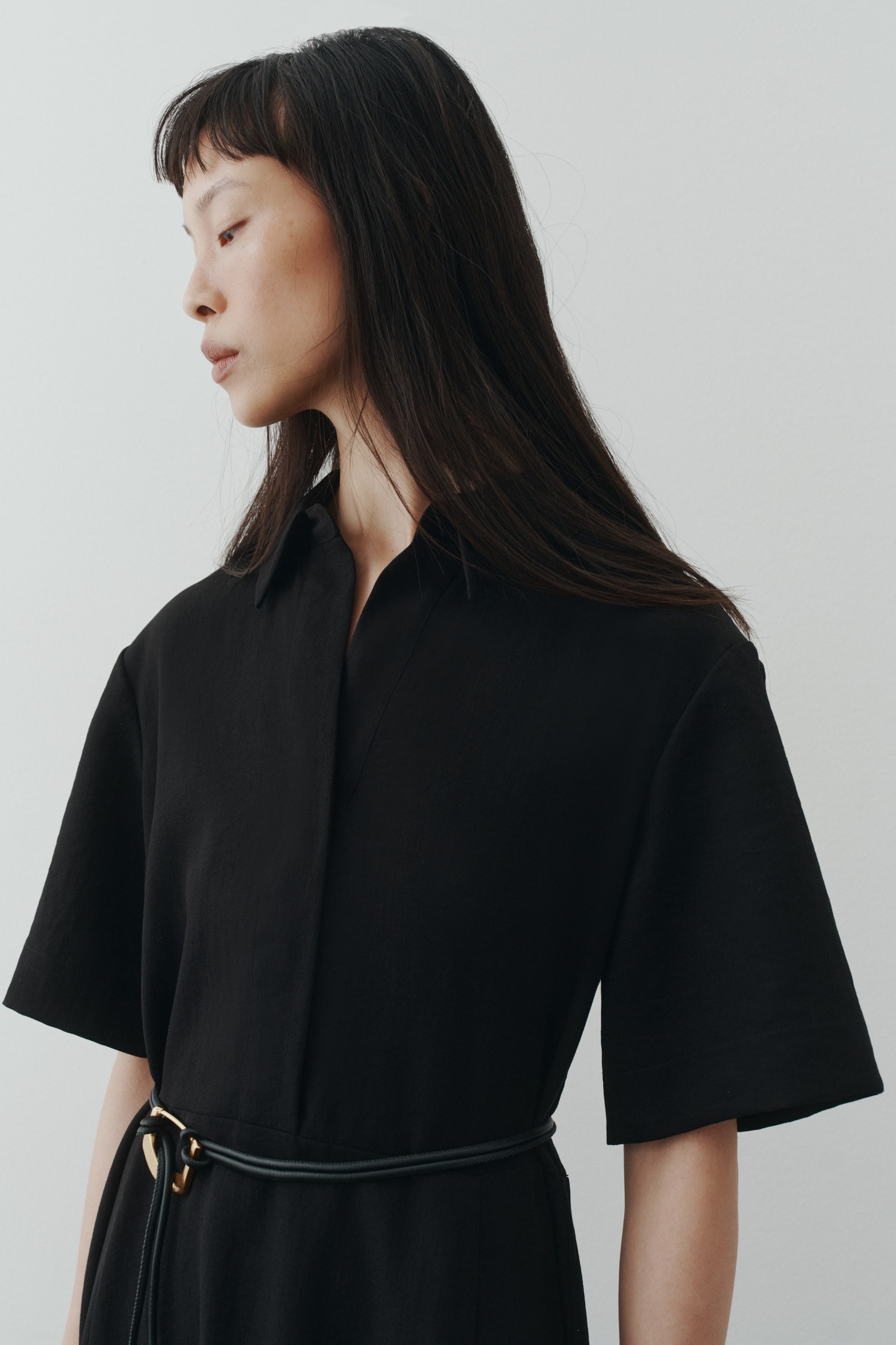 Tie-Belt Shirt Dress