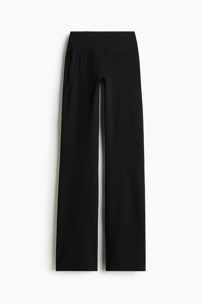 Flared sports leggings with SoftMove™ - Black/Warm brown/Soft pink - 1