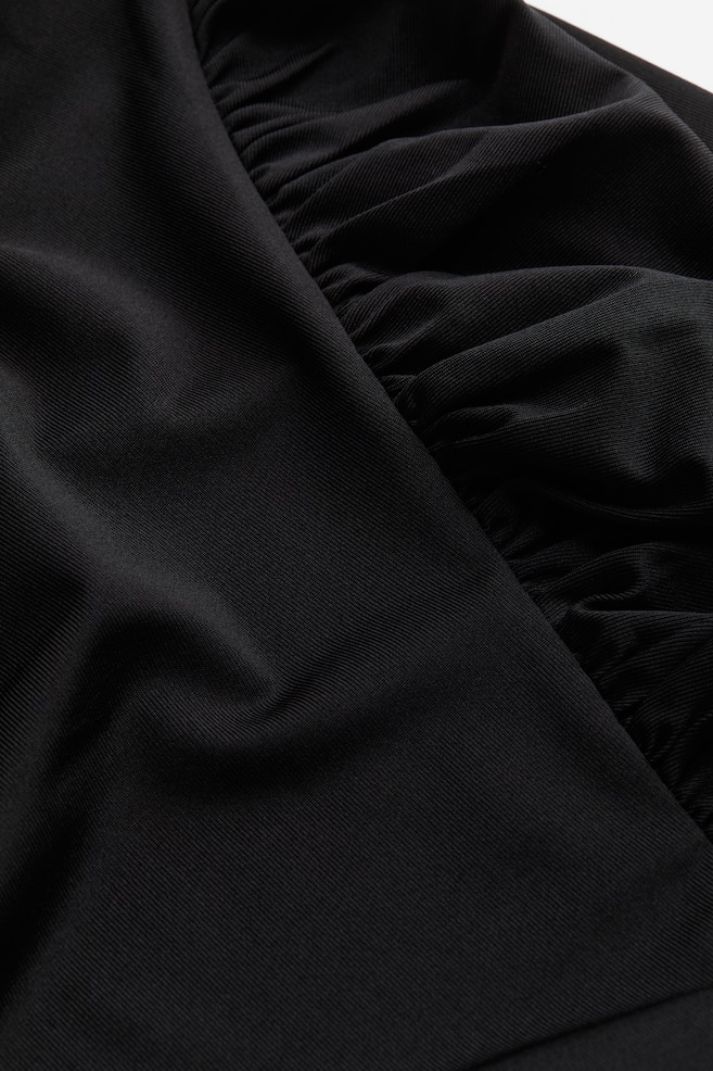 Robe asymétrique à effet drapé - Noir - 6