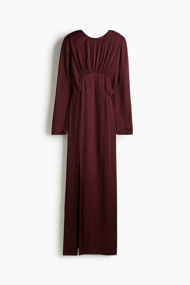 Low-back dress - Burgundy - 1