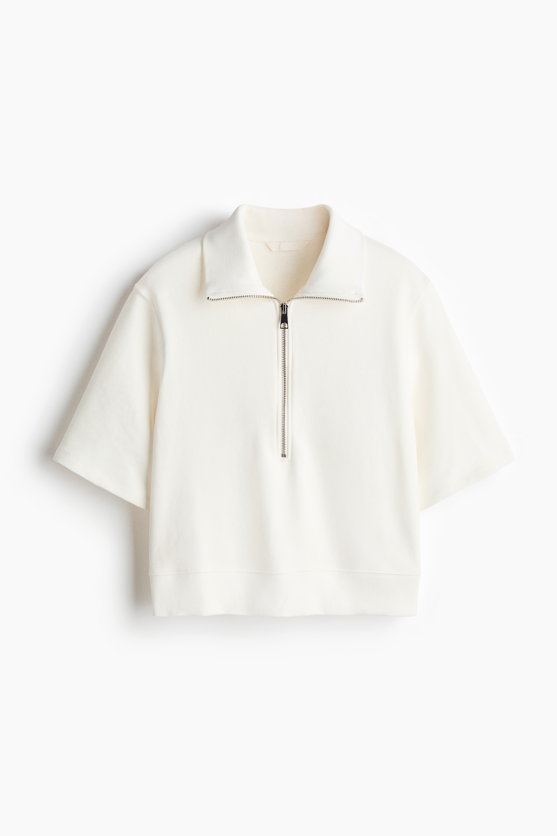 Sudadera con zíper superior - Blanco