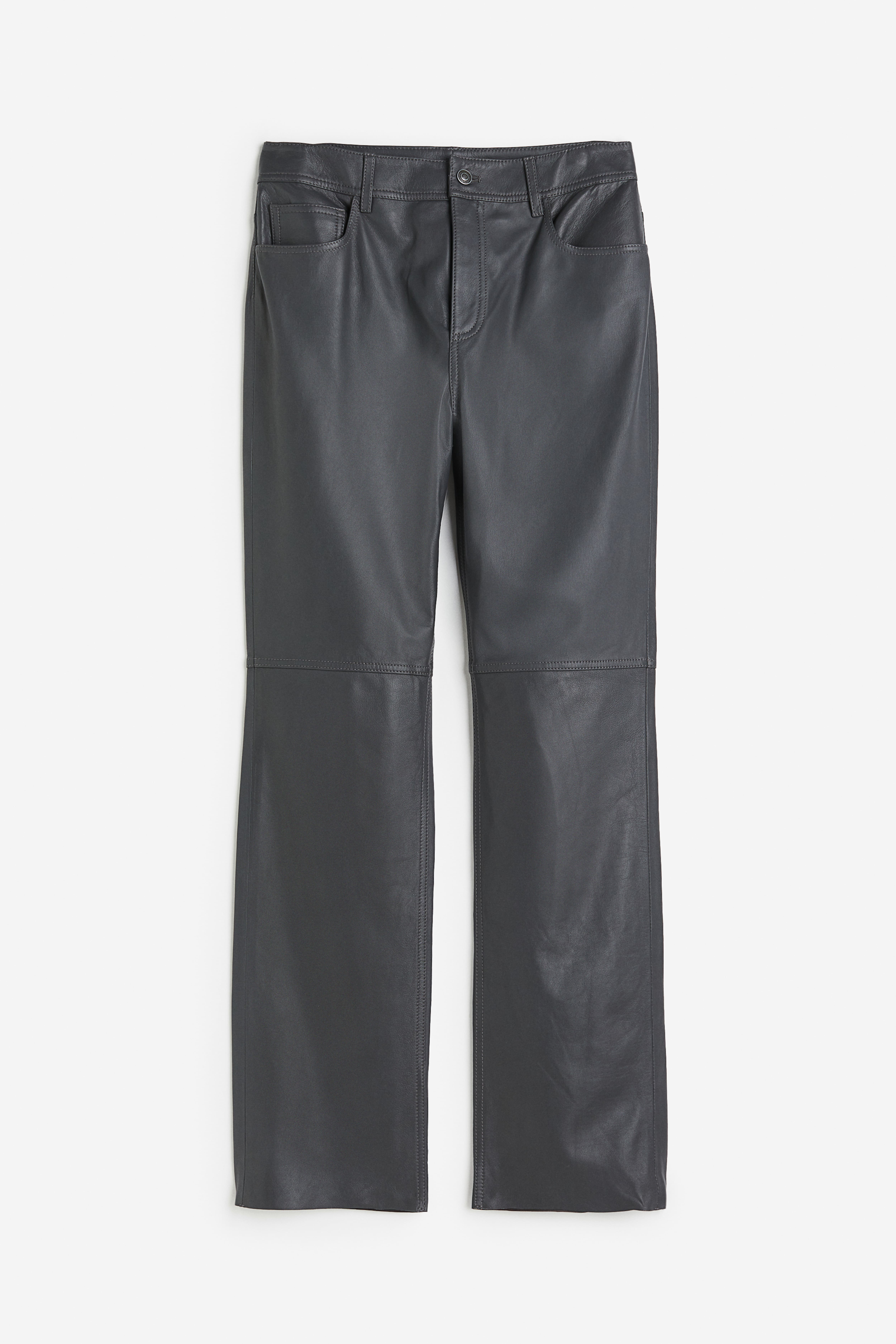 Straight leather trousers