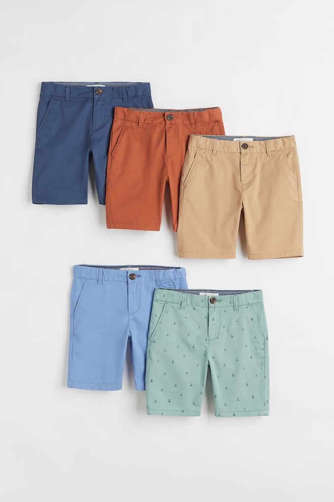 5-pack Slim Fit chino shorts - Navy blue/Anchors