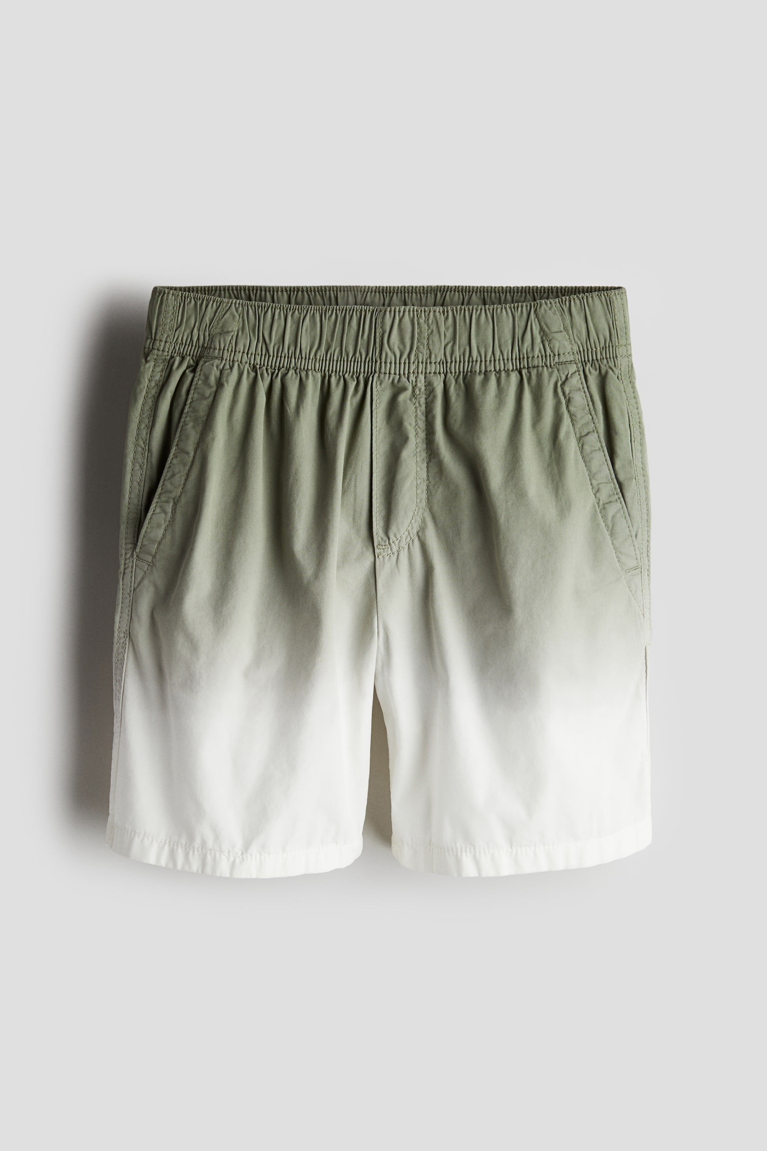 Cotton Pull On Shorts - Khaki green/Gradient/Light beige - 1