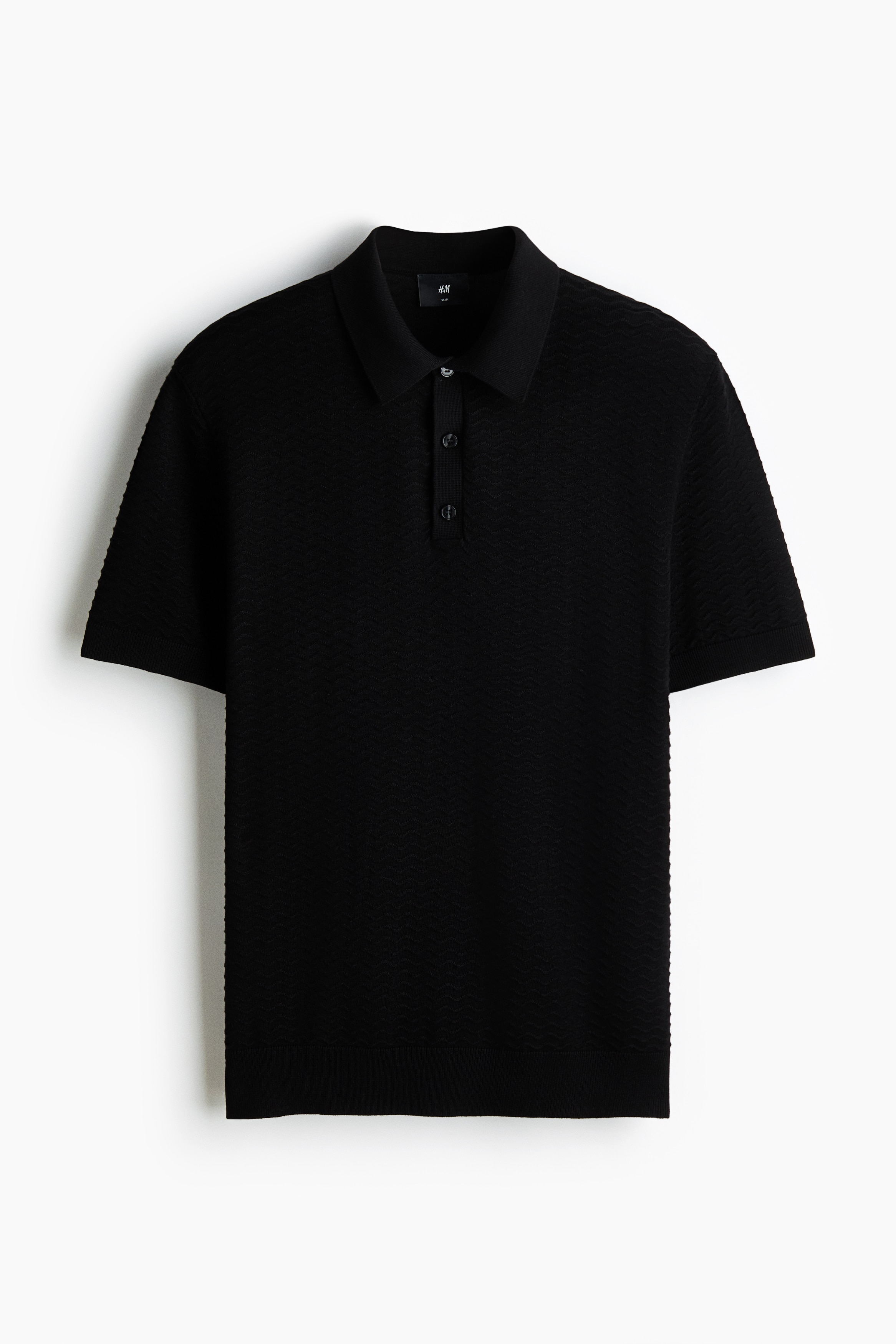 Slim Fit Polo shirt - Black/White/Grey
