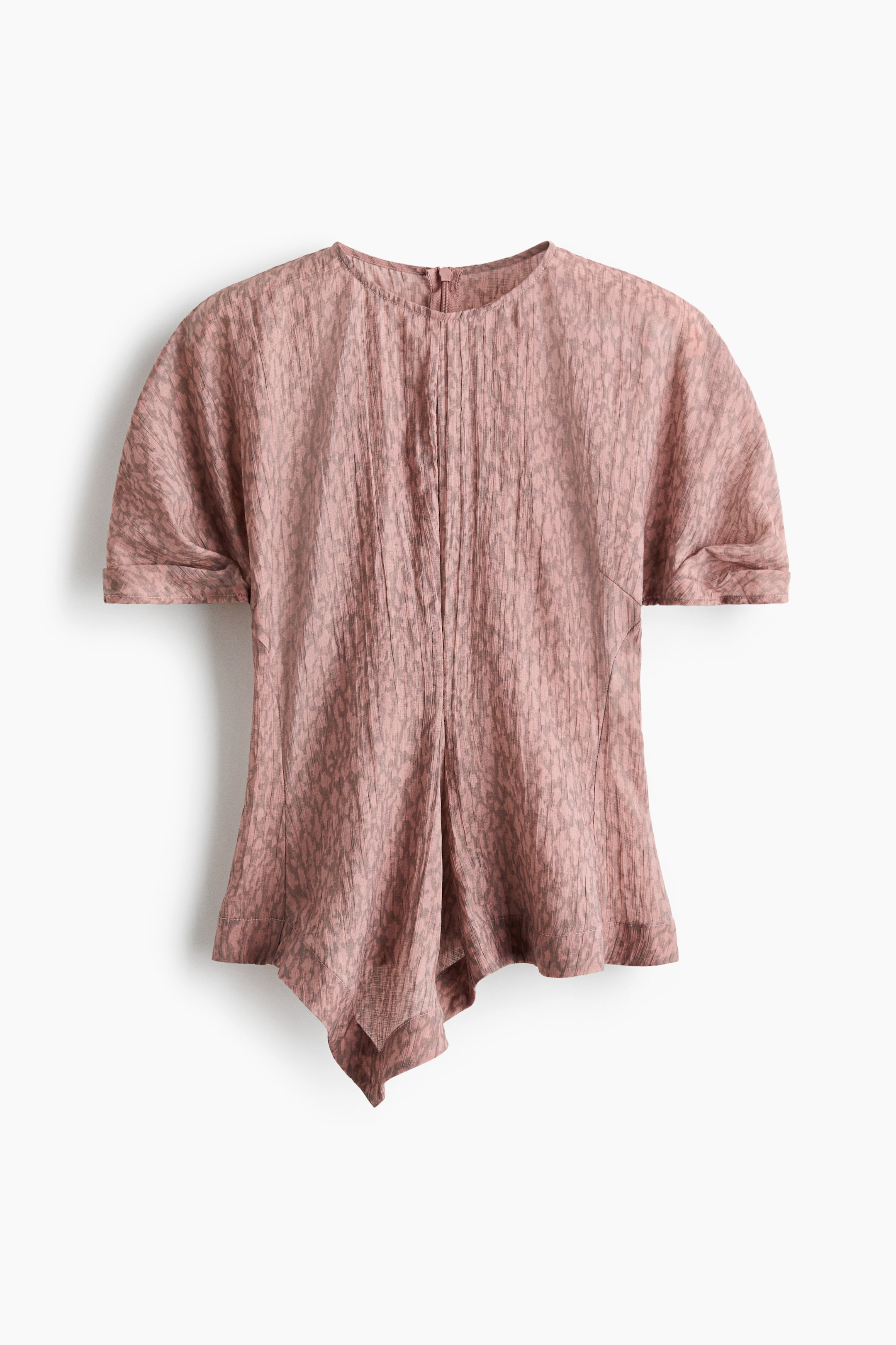 Lyocell-Blend Handkerchief Blouse