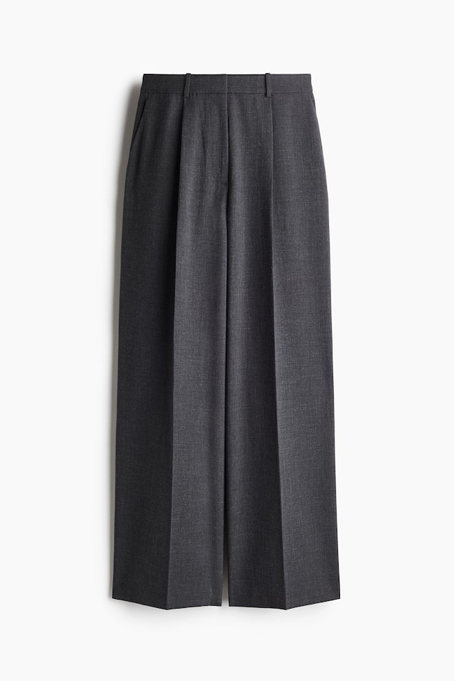 Straight tailored trousers - Dark grey/Black - 1
