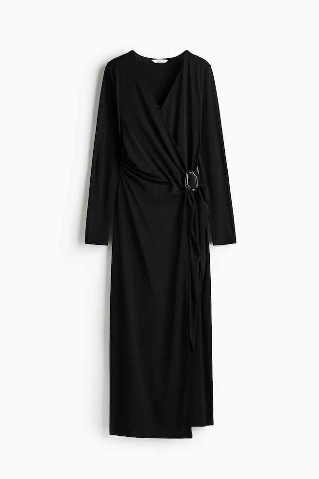 MAMA Nursing wrap dress - Black/Burgundy - 1