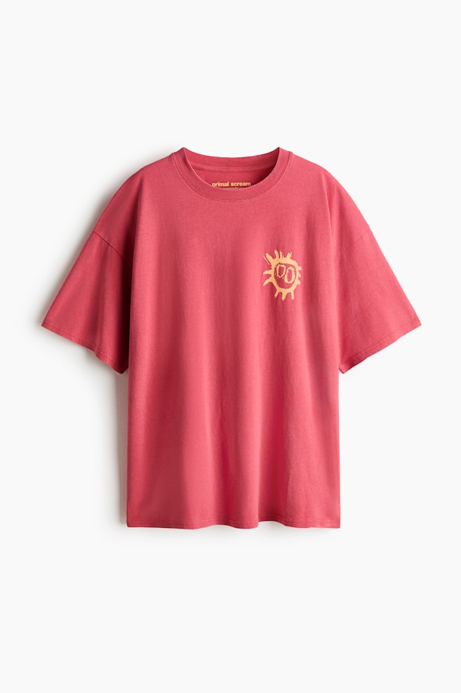 Oversized Printed T-Shirt - Raspberry red/Primal Scream/Dark gray/Pink Floyd/White/Condé Nast Glamour/Cream/The Rolling Stones/Black/Condé Nast Glamour/Cream/Condé Nast Traveler/White/Condé Nast Traveler/Yellow/Hotel Nuevo Mundo/Cream/Nice/Light beige/Sabrina Carpenter/Black/Sabrina Carpenter/Black/Sabrina Carpenter - 1