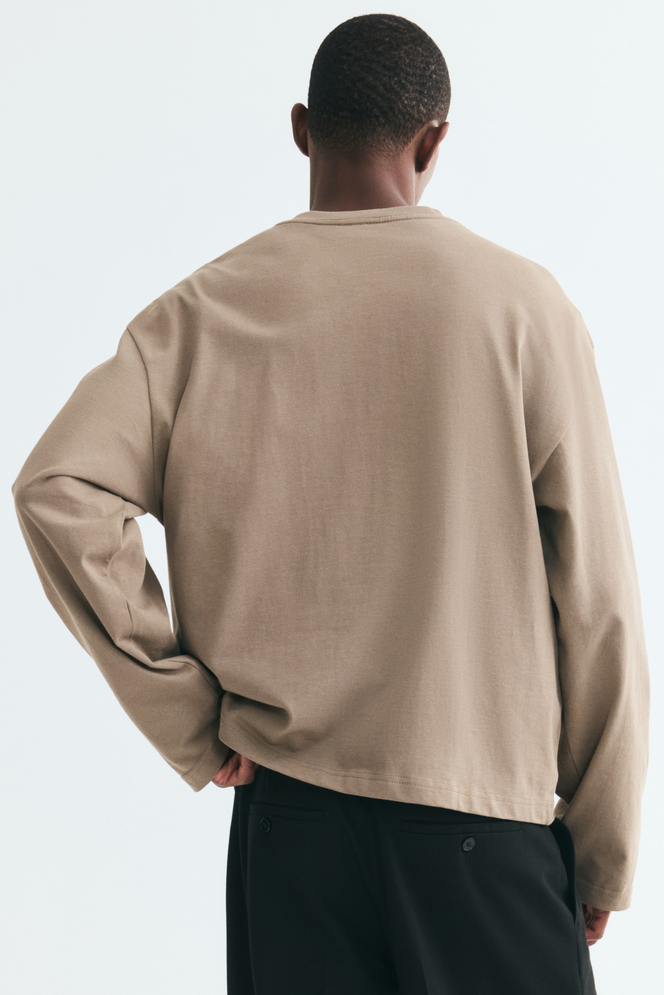 Oversized Long-Sleeved Jersey Shirt