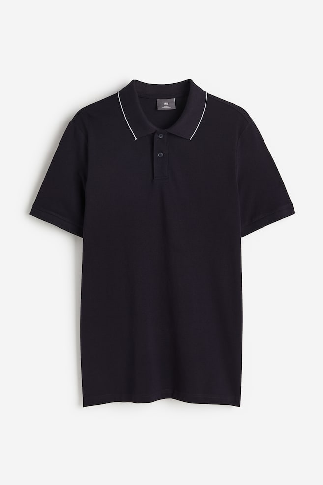 Slim Fit Cotton polo shirt - Dark blue - 1