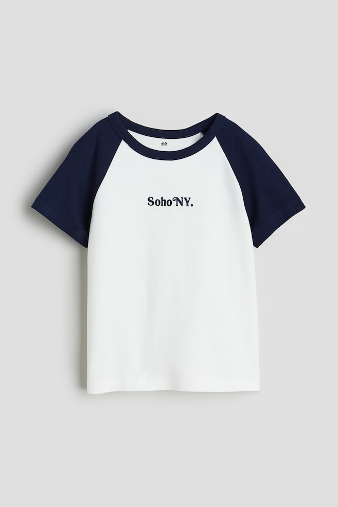T-shirt à manches raglan avec motif - Bleu marine/Soho NY/Blanc/color block - 1
