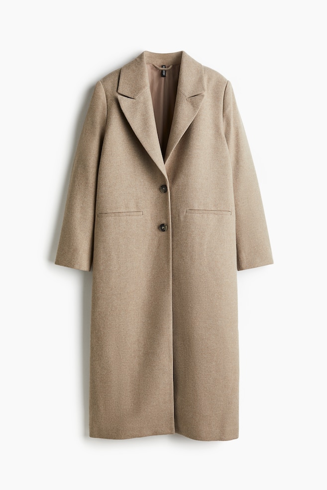 Abrigo de botonadura sencilla - Beige jaspeado/Gris oscuro/Estampado leopardo - 1
