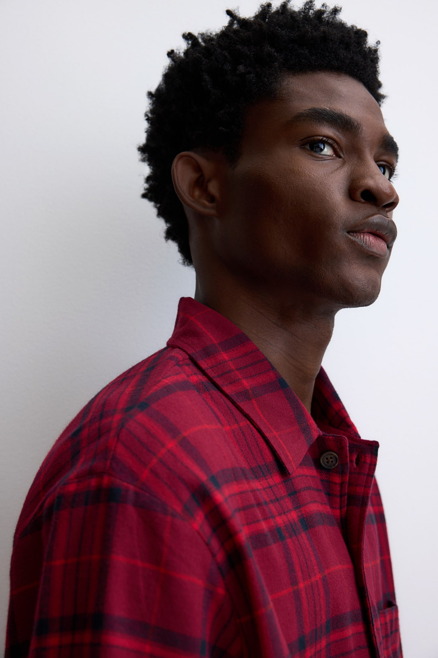 Flannel pyjama shirt and bottoms - Red/Checked/Dark blue/Checked/Dark blue/Checked - 4