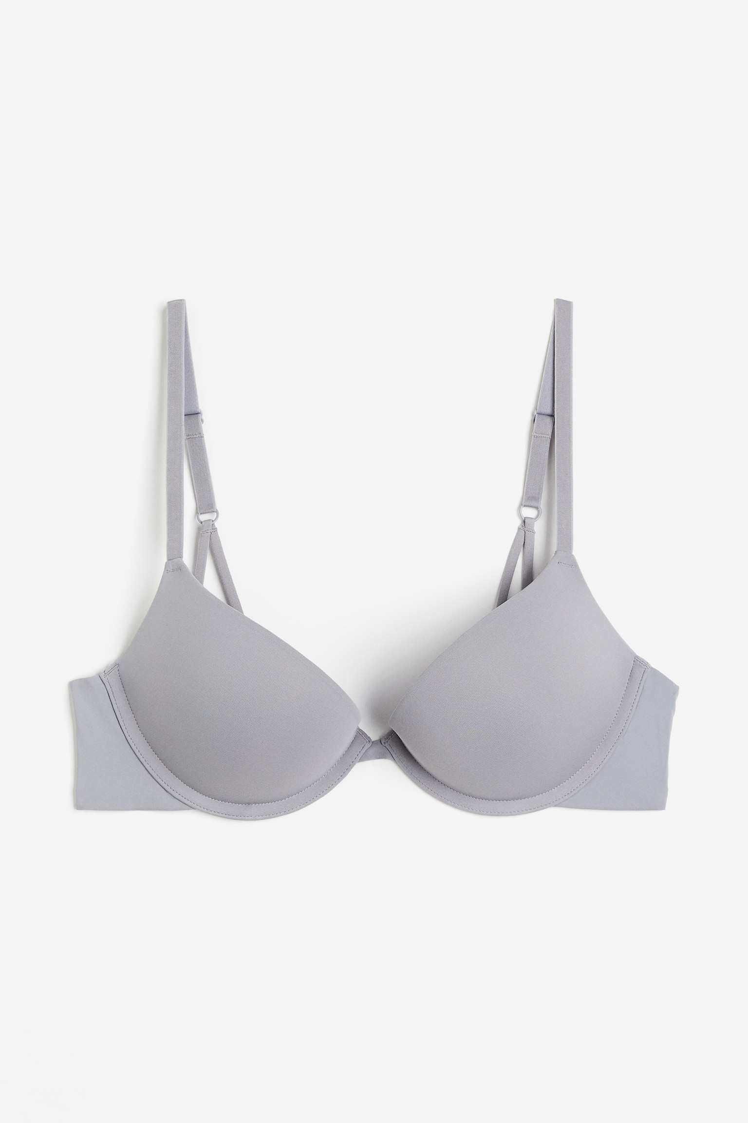 Microfibre Super Push Up Bra - Grey/Black - 1