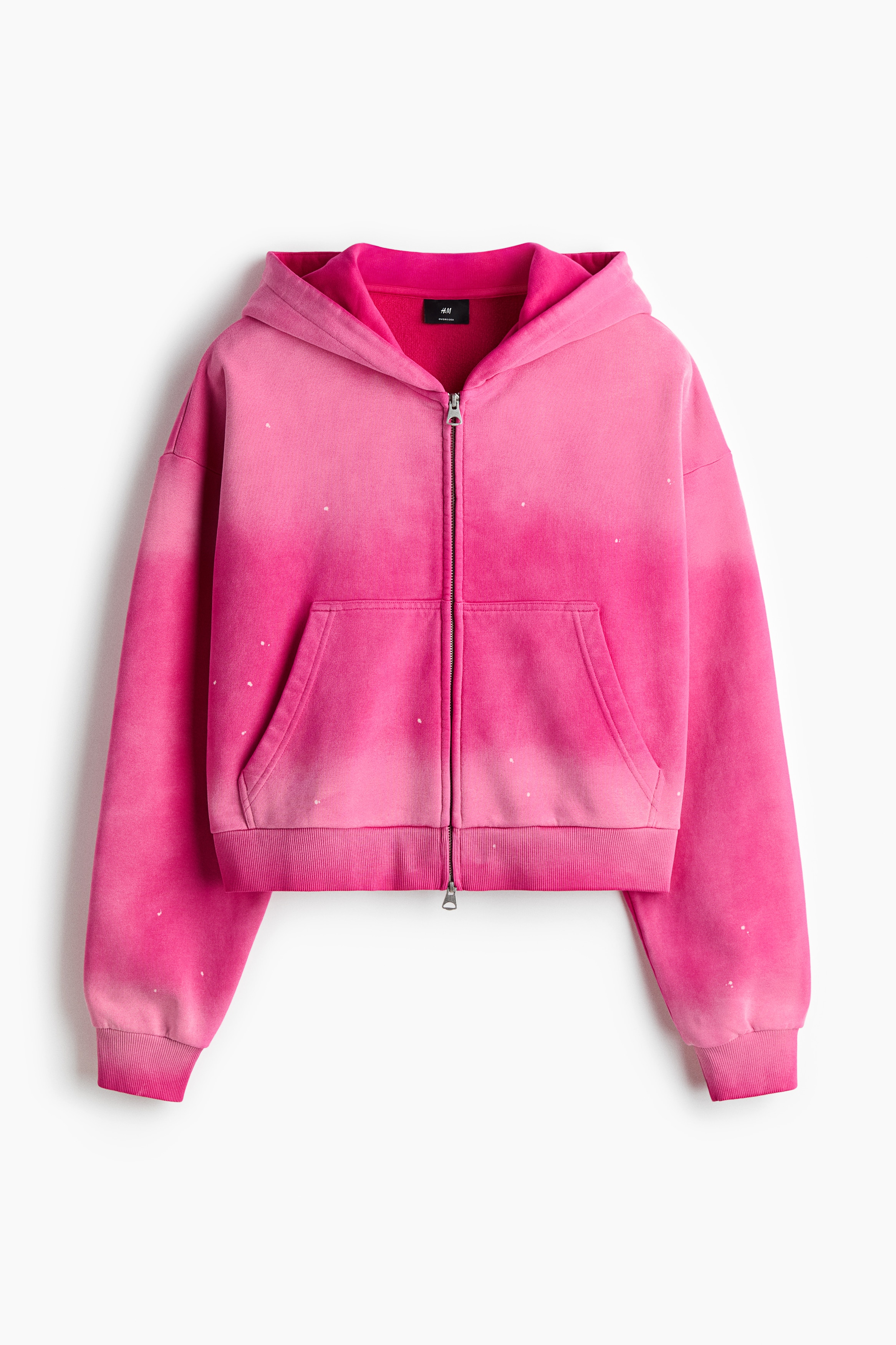 H & M - Hoodiejacke in Oversized Fit - Rosa - Herren