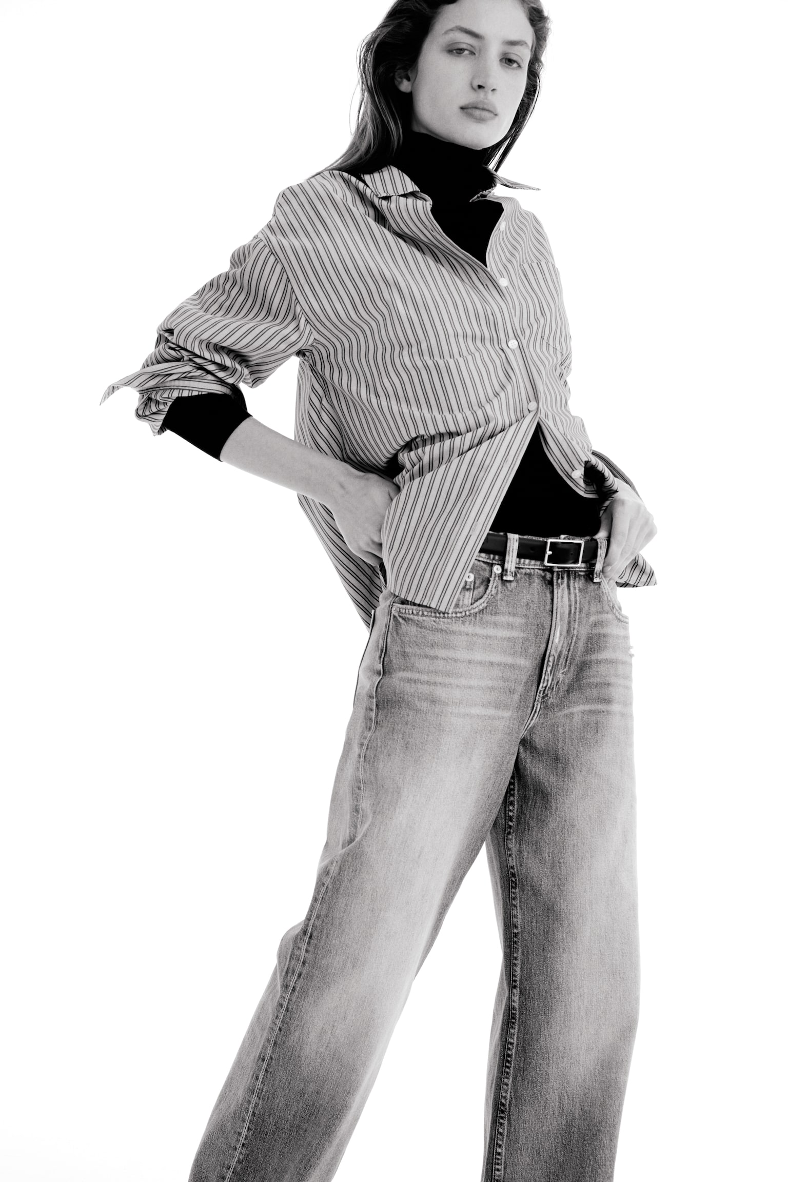 Wide High Jeans - Light denim blue/Dark green/Washed black/Denim blue/Denim blue - 7