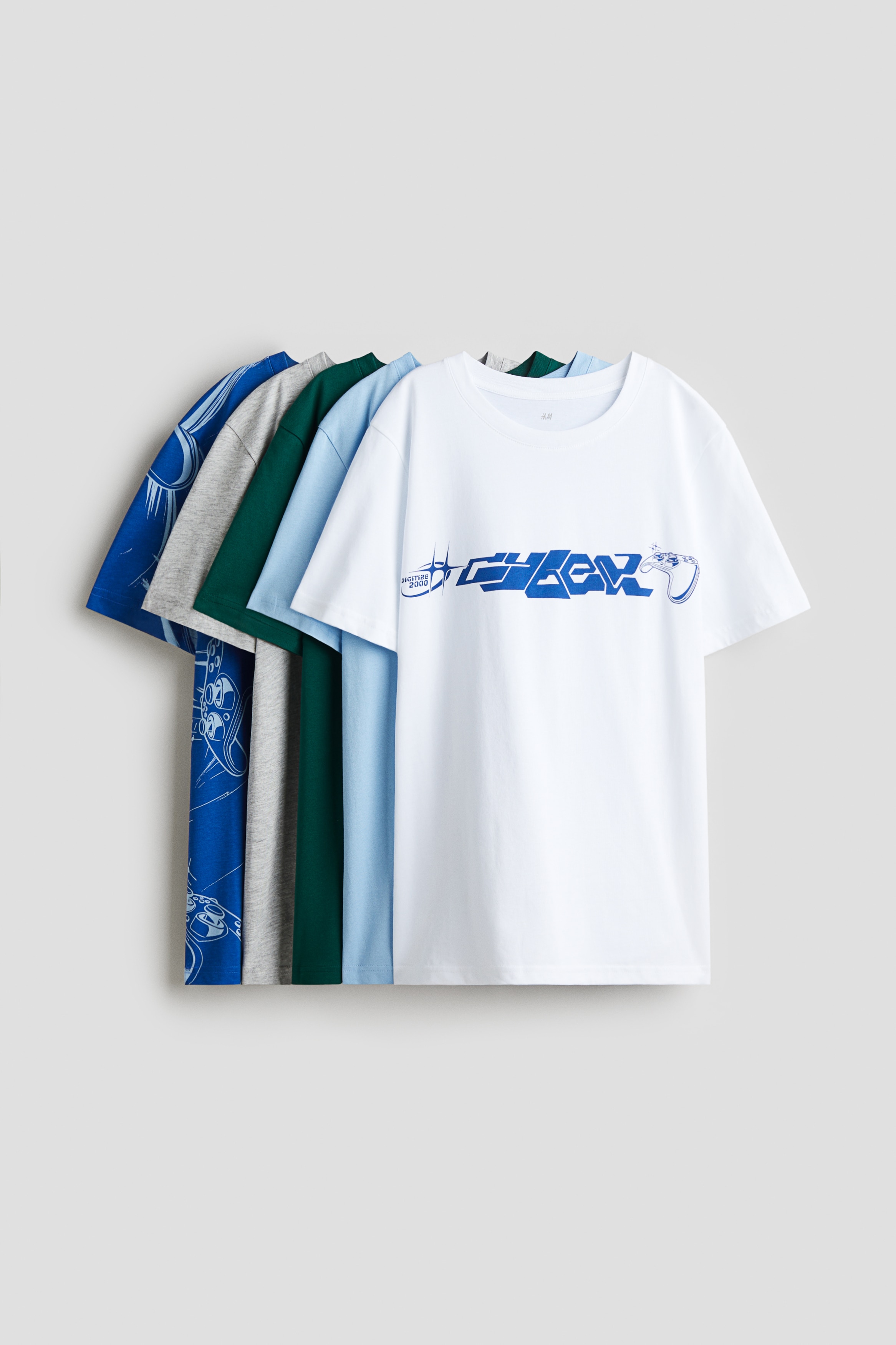 Light blue/Cyber 5-pack Cotton T-Shirts for kids | H&M US