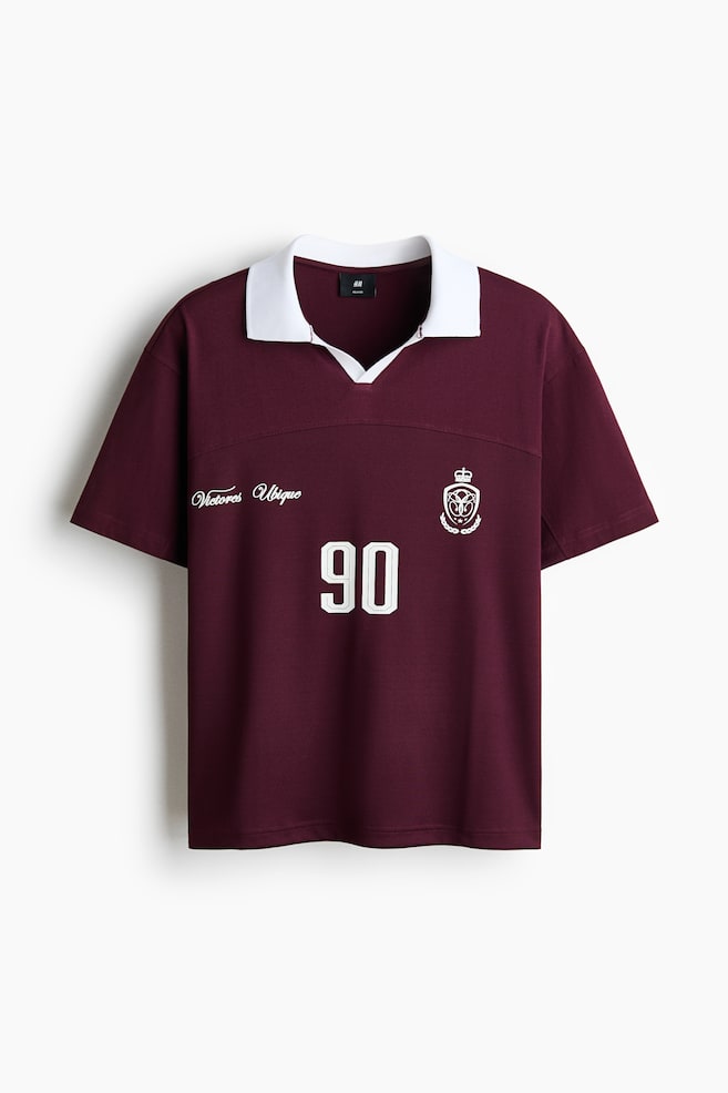 Relaxed Fit Printed cotton polo shirt - Burgundy/90/Cream/90/Black/90 - 1