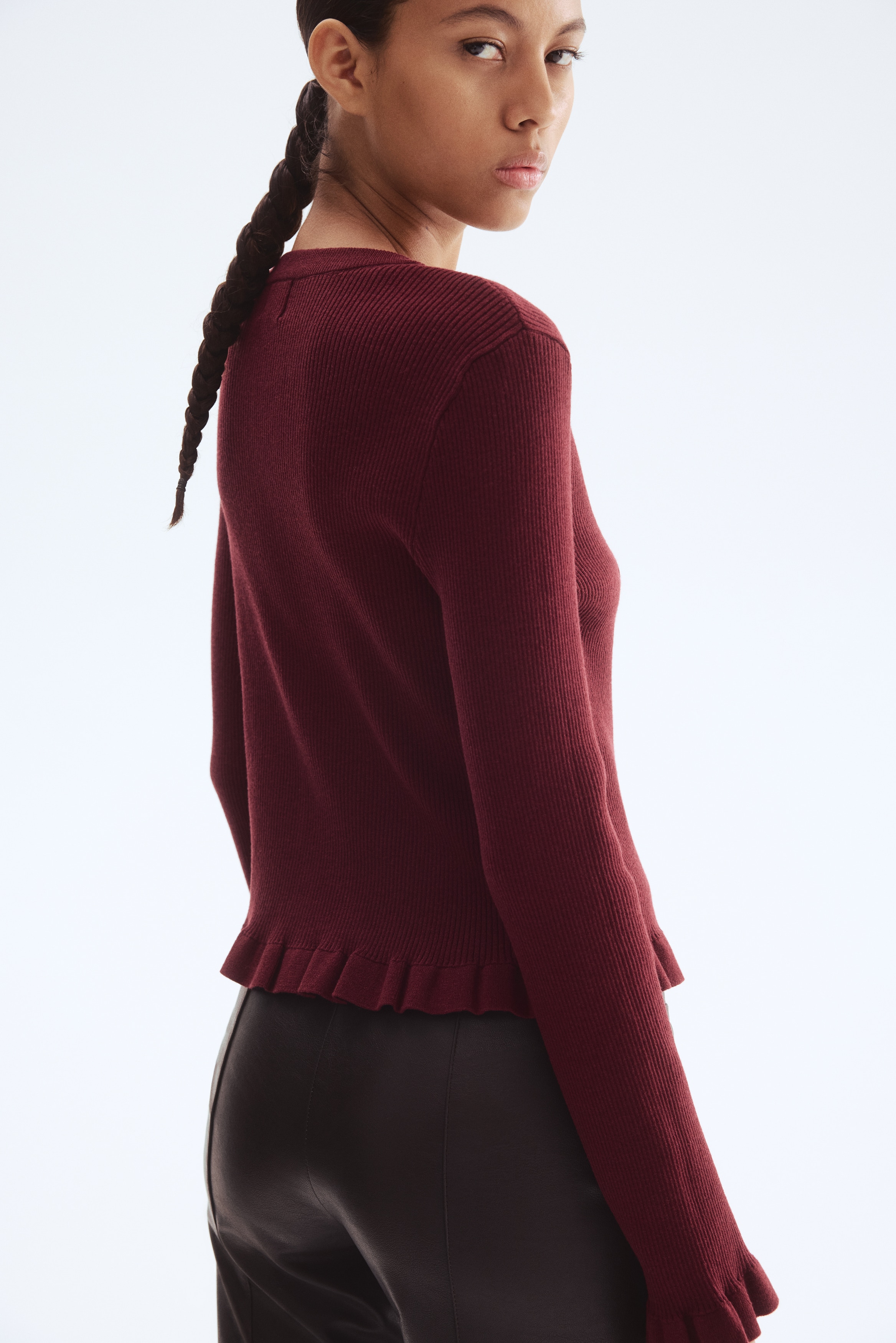Rib-knit cardigan
